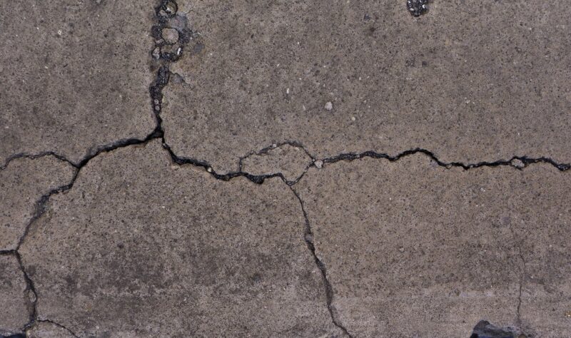 crack in a concrete foundation