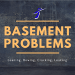 A sign that says basement problems