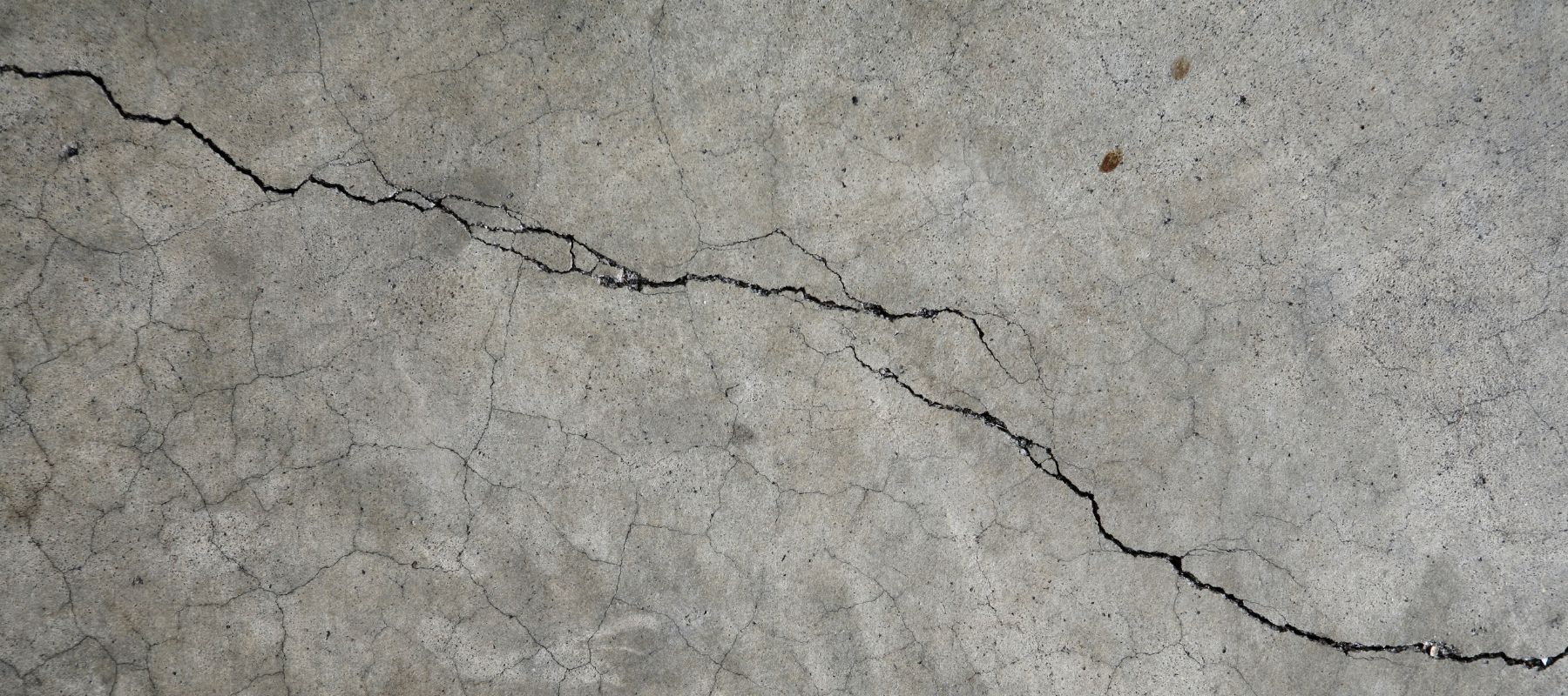 A crack in concrete