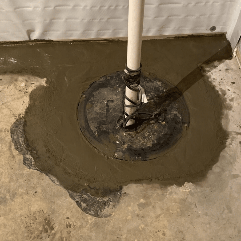 sump pump stick out of the ground