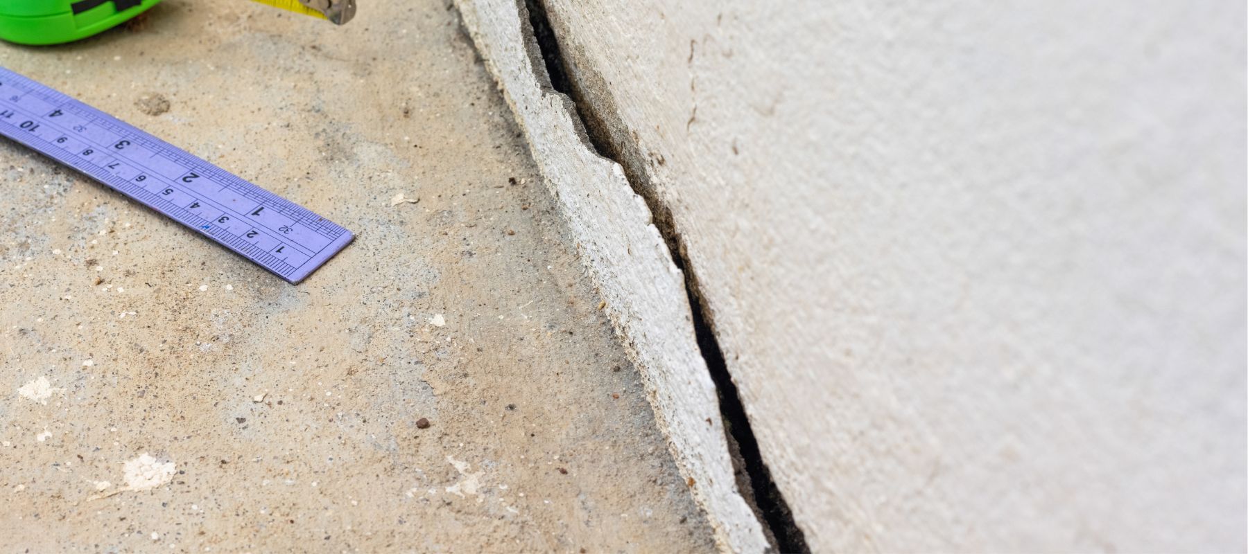 Foundation that has a massive crack awaiting repair