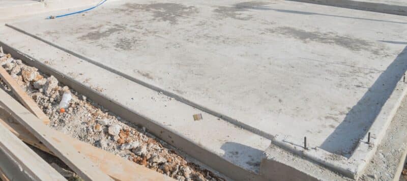 recently laid slab foundation